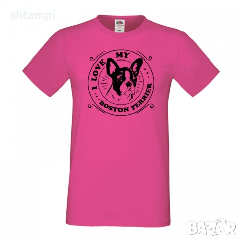 Мъжка тениска I Love My Boston Terrier  Dog,Куче, животно,подарък,изненада, снимка 7 - Тениски - 36932888