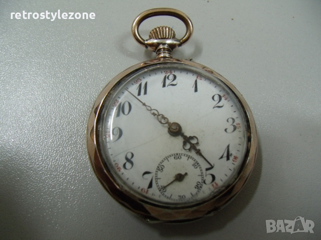 № 6154 стар френски джобен часовник   - REMONTOIR Sylindre   - сребърен с позлата   , снимка 10 - Антикварни и старинни предмети - 36437361