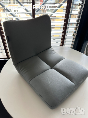 Сива кожена седалка за бар стол