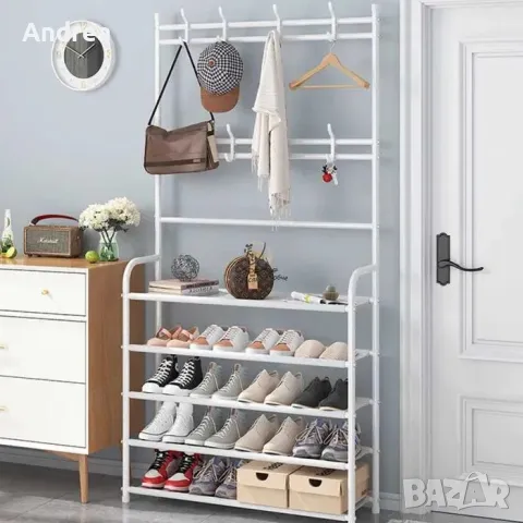 Етажерка със закачалки и рафтове за обувки, снимка 2 - Етажерки - 48196361