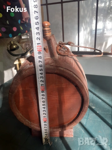 Стар бъкел за вода бъклица буре бъчва примитив със стойка, снимка 6 - Антикварни и старинни предмети - 53296635