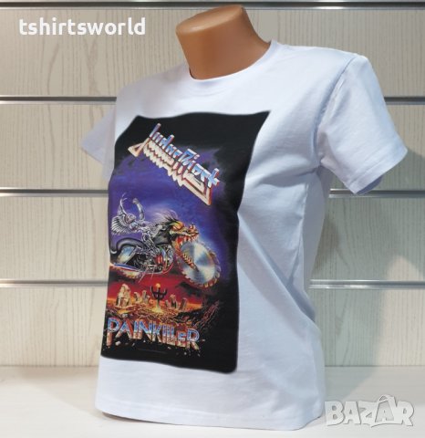 Нова дамска тениска с дигитален печат на музикалната група Judas Priest - Painkiller , снимка 7 - Тениски - 37176575