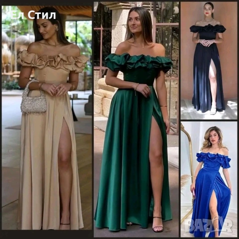 🌹Дълга елегантна сатенена рокля , снимка 2 - Рокли - 53961774