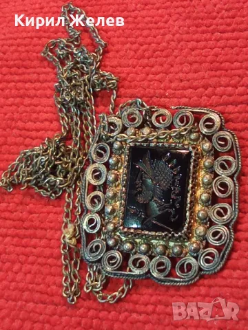 Стар ФИЛИГРАНЕН СРЕБЪРЕН ПЕНДАНТ с ГЕМА / ИНТАЛИЯ ГЛИПТИКА Върху ЧЕРЕН ОНИКС ЮВЕЛИРЕН УНИКАТ 48572, снимка 15 - Антикварни и старинни предмети - 48476801