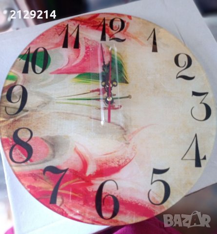 Стъклен стенен часовник , снимка 1