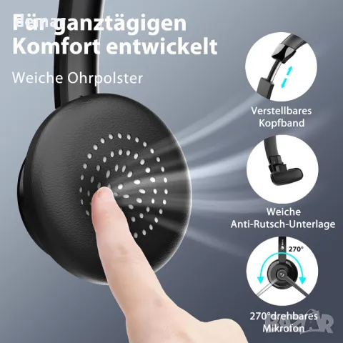 Безжични слушалки Earbay, Bluetooth с USB адаптер и зарядна база, с микрофон и шумопотискане, снимка 8 - Bluetooth слушалки - 50286358