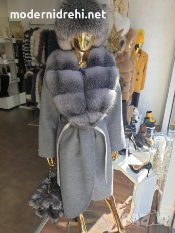 Дамско луксозно палто кашмир вълна лисица код 106, снимка 1 - Палта, манта - 38300774