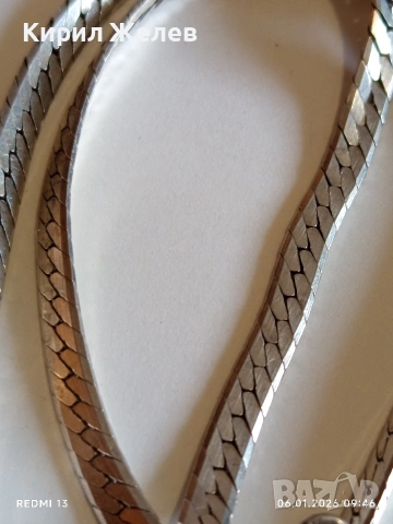 Класически и елегантен сребърен ланец плетка тип РИБЕНА КОСТ ювелирна изработка 25819, снимка 4 - Колиета, медальони, синджири - 53002795