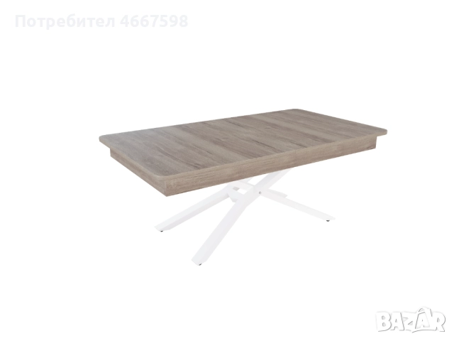 Разтегателна холна маса Мегара с повдигащ механизъм – ПДЧ плот, метална основа, снимка 2 - Маси - 52640114