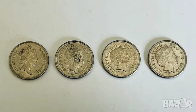 4 монети от 5 пенса (5 pence) - Великобритания