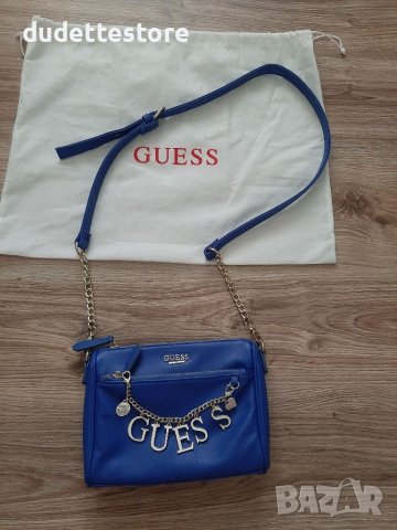 Оригинална чанта на GUESS синя, снимка 6 - Чанти - 37894340