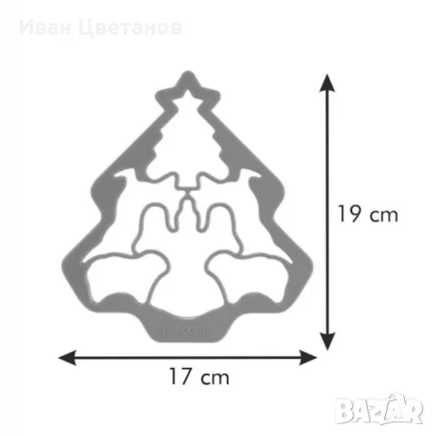 Комплект коледни форми за сладки 6 в 1, снимка 2 - Форми - 47662772