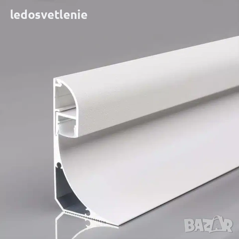 Декоративен LED Светещ Подов Перваз – Алуминиев Профил за LED Лента + дифузор (капаче) пръчка 2м, снимка 4 - Лед осветление - 54310506