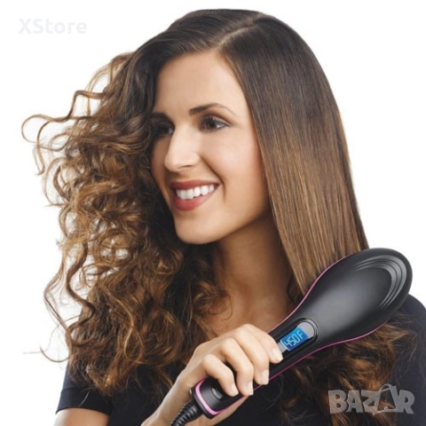 Четка за изправяне и изсушаване с LCD дисплей и 3D керамични цилиндри TV51, снимка 5 - Фризьорски принадлежности - 52595191