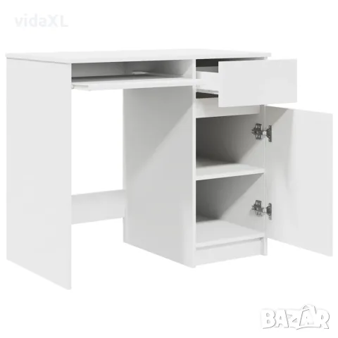 vidaXL Бюро, бяло, 86x49x76 см, инженерно дърво, снимка 5 - Бюра - 56148383