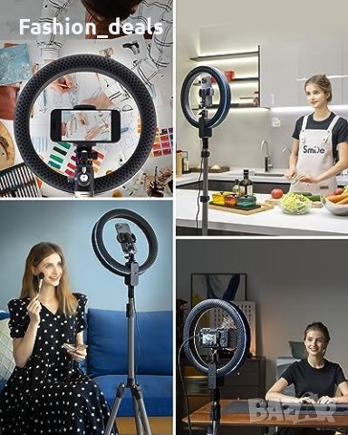 Нов пръстеновидно осветление с разтегателен 80 инча статив Светлина Селфи Фотография Ринг лампа, снимка 2 - Друга електроника - 42419791