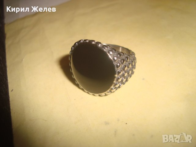 МАСИВЕН НОВ МОДЕН ПРЪСТЕН от БЛАГОРОДНА МАРКИРАНА СТОМАНА МНОГО КРАСИВ и ОРИГИНАЛЕН ДИЗАЙН 6734, снимка 2 - Пръстени - 34339483