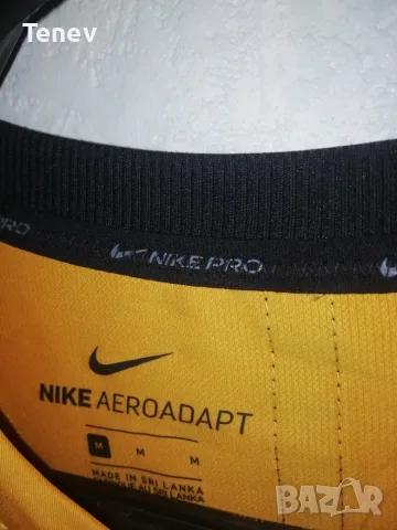 Nike Pro AeroAdapt нова оригинална жълта мъжка тренировъчна тениска фланелка размер М , снимка 8 - Тениски - 56215963