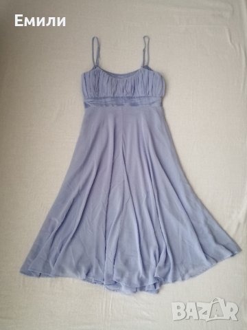 VILA y2k елегантна дамска рокля с дължина под коляното в син цвят р-р S, снимка 10 - Рокли - 44374973