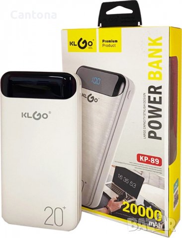 Преносима батерия KLGO KP-89,Power Bank 20 000mAh с дисплей, 2x USB , снимка 3 - Външни батерии - 39854360