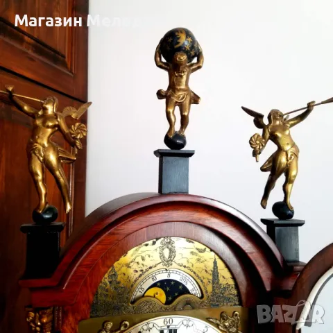 Само за колекционери. Страхотен паркетен холандски часовник. Уникално запазен, оригинален постамент,, снимка 8 - Други - 49368467