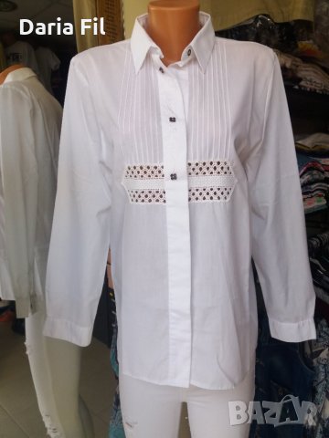 УНИКАЛНО КРАСИВА бяла риза с бродерия и дантела, снимка 1 - Ризи - 30099168