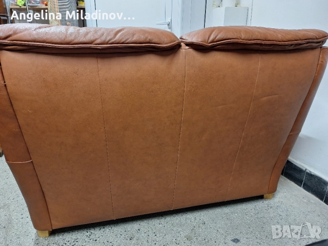 Диван двойка естествена кожа , снимка 6 - Дивани и мека мебел - 52065595
