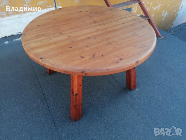 Дървена маса със столове, снимка 4 - Маси - 39770632