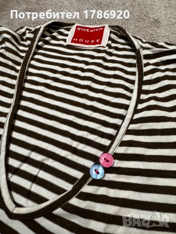 Флорална тениска с райета - Sweater House 🌸, снимка 2 - Тениски - 24985400