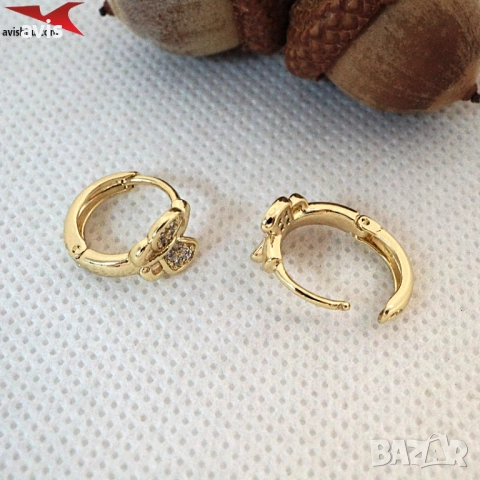Обеци с 14К златно покритие 2141839