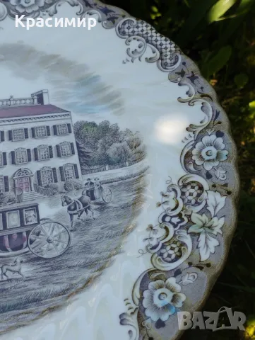 Чинии с английски трансферни декори. Две манифактури с различни интерпретации , снимка 11 - Чинии - 47369328