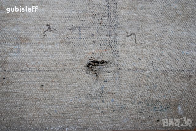 Стара огромна картина, градски пейзаж, Цв. Цветков,1982, снимка 15 - Картини - 31180718