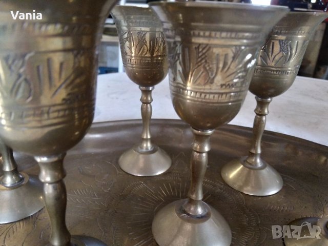 Чашки с поднос от месинг, снимка 2 - Колекции - 34155166