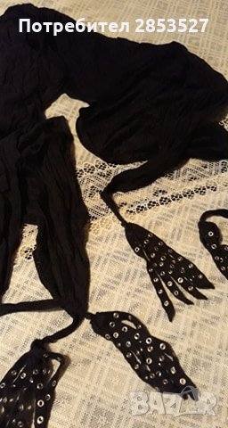 Дамски черен шал с капсули, снимка 2 - Шалове - 32063221