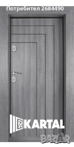 Блиндирана входна врата Т-1002, цвят Сив Дъб, снимка 1 - Входни врати - 42664586