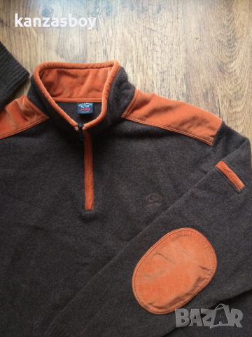 Paul & Shark - страхотен мъжки пуловер ХЛ 100% Лана мерино