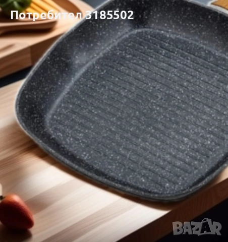 Тиган грил Goldmann, 28x4.5см., 24х7 см., Лят алуминий, Керам. покр., Индукция, снимка 6 - Прибори за хранене, готвене и сервиране - 51486591