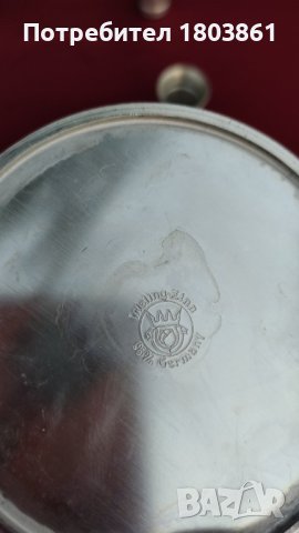 Комплект кана с капак+6 чашки от калай Frieling Zinn немски маркирани, снимка 4 - Антикварни и старинни предмети - 42294636