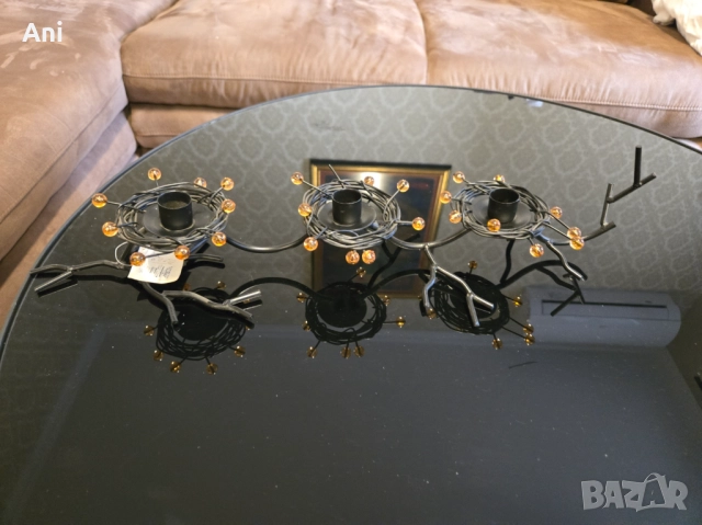 Черен, нестандартен свещник, снимка 2 - Декорация за дома - 51546115