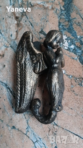 Vintage, метално чукало за врата , във формата на ангел пазител. , снимка 8 - Декорация за дома - 53890769