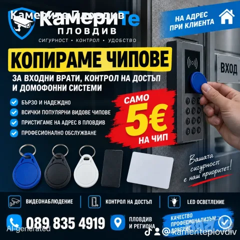 Чипове/Карти за контрол на достъп