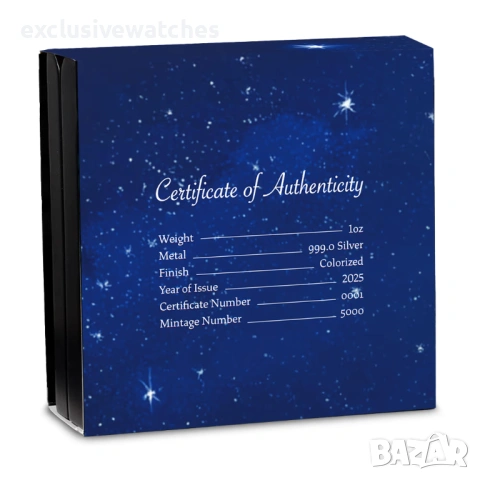 1 oz оцветена 999 чисто сребро Pamp Bar Holiday Nativity 2025 Proof , снимка 5 - Нумизматика и бонистика - 53369057