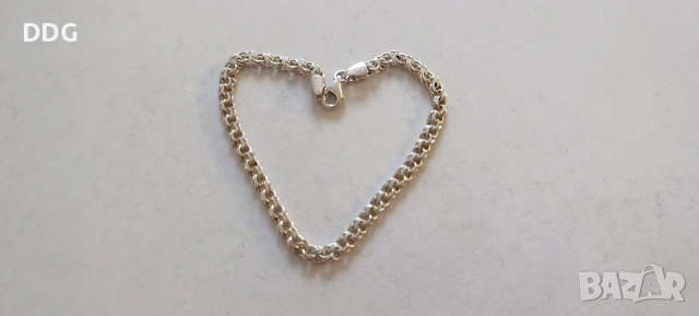 Сребърна гривна , снимка 3 - Гривни - 47654752