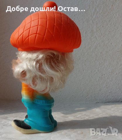 Стара гумена играчка хитро момче с шапка, снимка 3 - Други ценни предмети - 29067321
