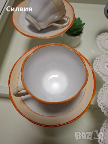 Чаши с чинийки , снимка 2 - Антикварни и старинни предмети - 52718710