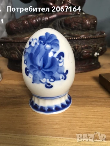 Руско порцеланово яйце Гжель, снимка 3 - Колекции - 50578569