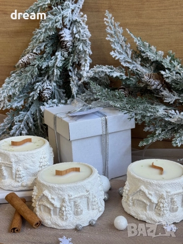 Коледна свещ “Зимна Приказка”, снимка 3 - Декорация за дома - 52076374