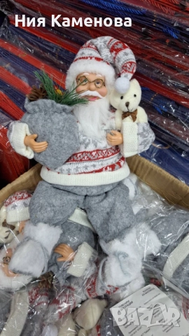 Голям Дядо Коледа с торба и мече - Атмосфера, уют и празничен стил, снимка 3 - Декорация за дома - 52643603