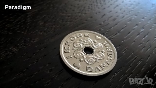 Монета - Дания - 1 крона | 2002г.