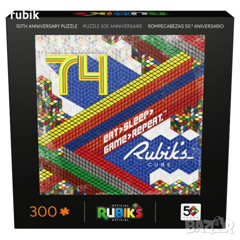 Настолен пъзел Rubik's Cube 50th Anniversary - Est. 1974 (300 части), снимка 5 - Игри и пъзели - 51571967